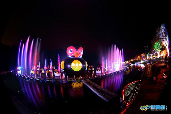 鯉魚潭紅面鴨水舞228連假持續舞動