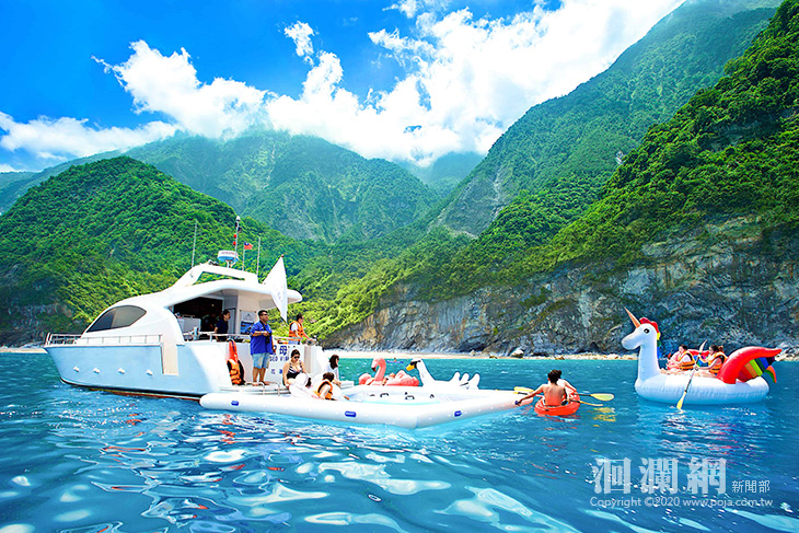 晶英帶你搭遊艇到清水斷崖玩海，獨木舟探索峽谷壯