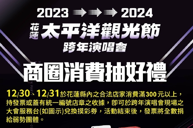 來花蓮嗨跨年還有「商圈消費抽好禮」！ 讓你好禮