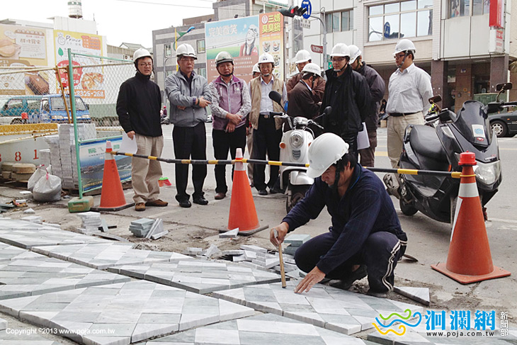 花蓮市長上午會勘中山路人行道改善工程