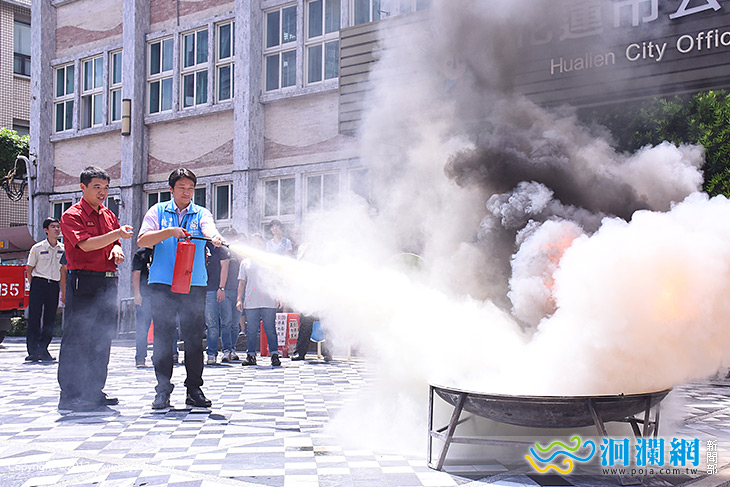 花蓮市公所消防演練，強化救災能力