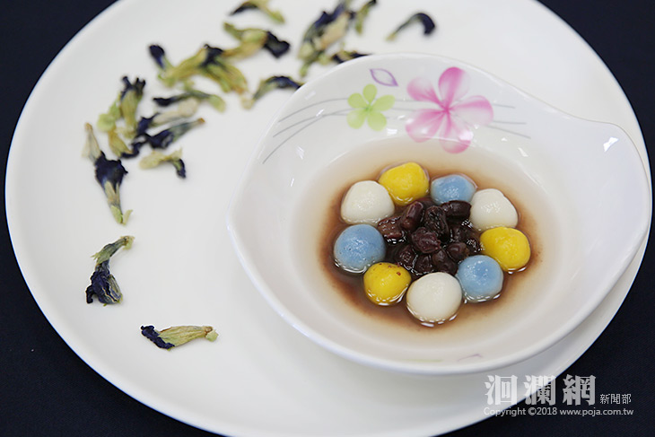 蝶豆花金紅豆湯圓，元宵輕食健康DIY