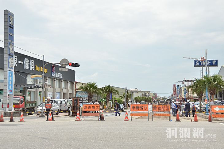 吉安鄉陸續施作震後道路復建工程，請用路人注意