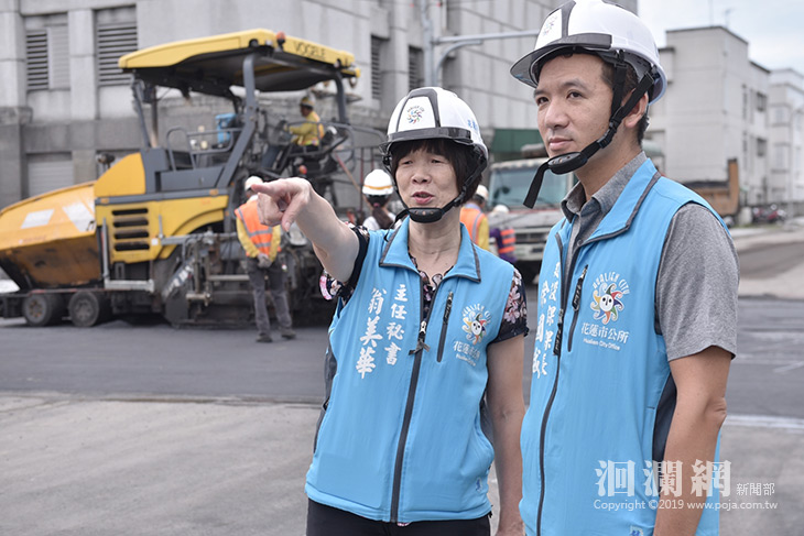 府後路柏油路面重新鋪設，市公所逐步改善市區道路