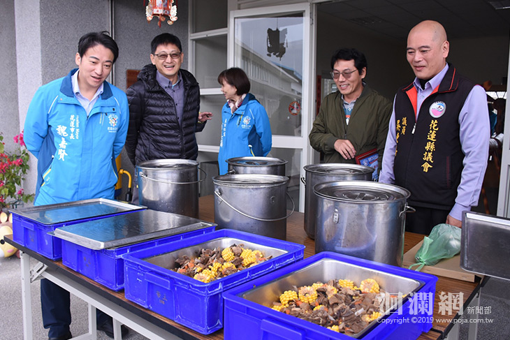 華王食品與民代贈羊肉爐，感謝清潔隊員為市容清淨