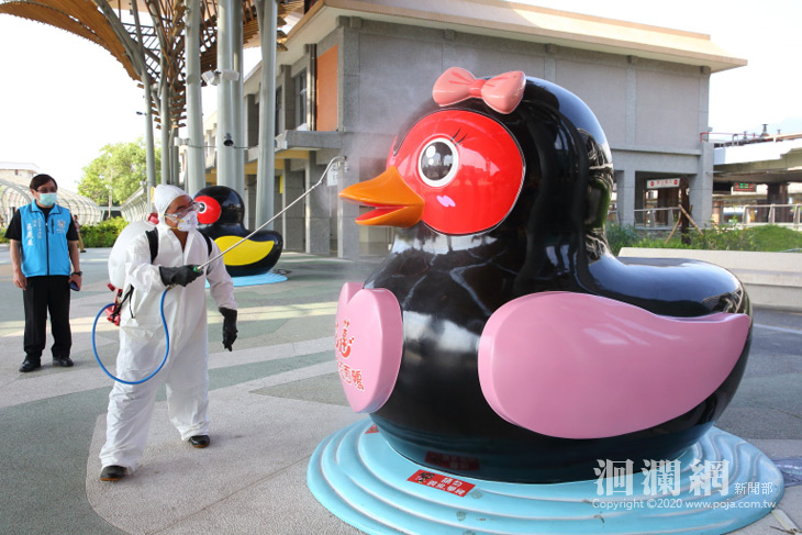 因應新冠肺炎疫情，花蓮市加強車站公眾場所消毒作