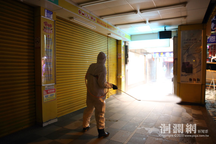 配合災防告警，花蓮市加強金三角商圈消毒防疫