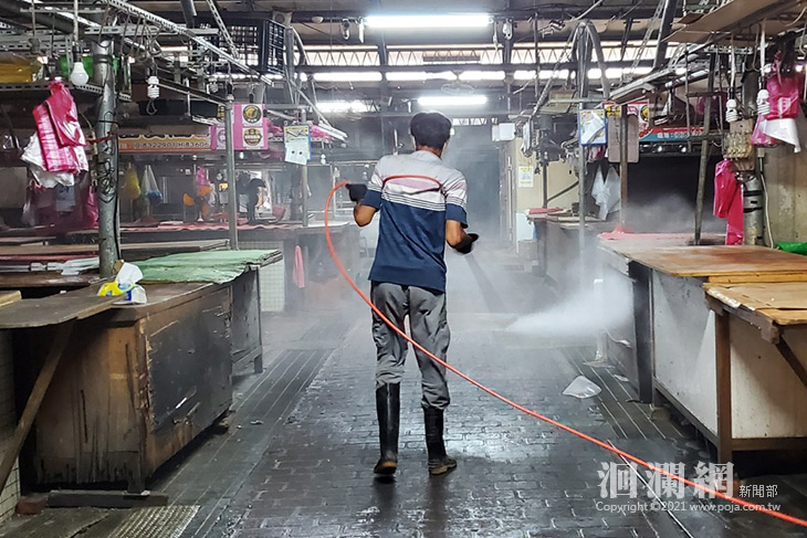 因應疫情，花蓮市加強傳統市場預防性清消