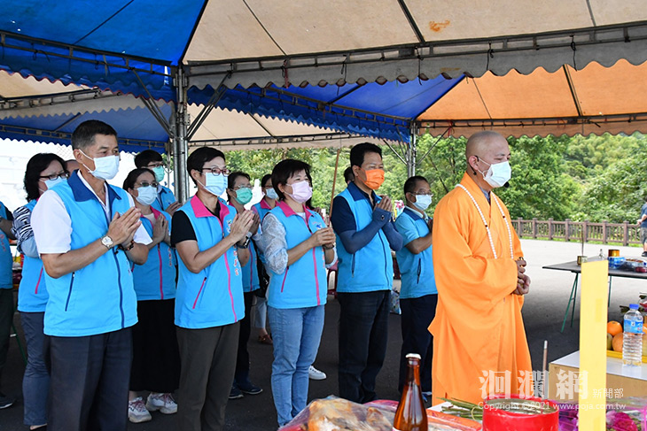 吉安鄉慈雲山中元普渡堅守防疫不群聚，隆重法會誠