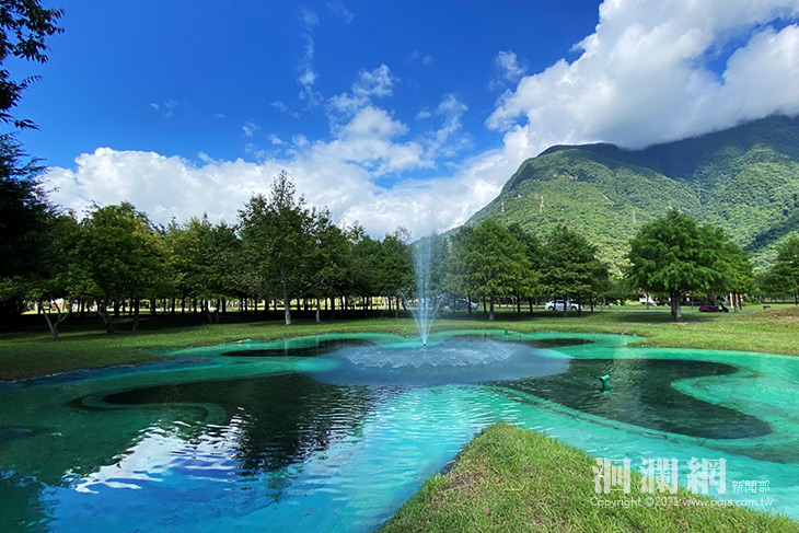 國福增添新地景 幸運草景觀水池為園區注入新活