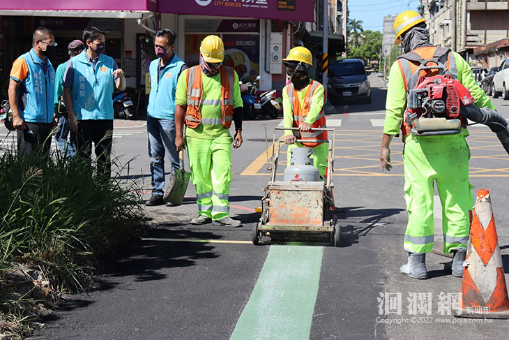 中美九街新增標線型人行道 提供用路人安全通行