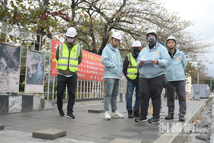 魏嘉彥視察建國路人行道改善工程 第一階段春節