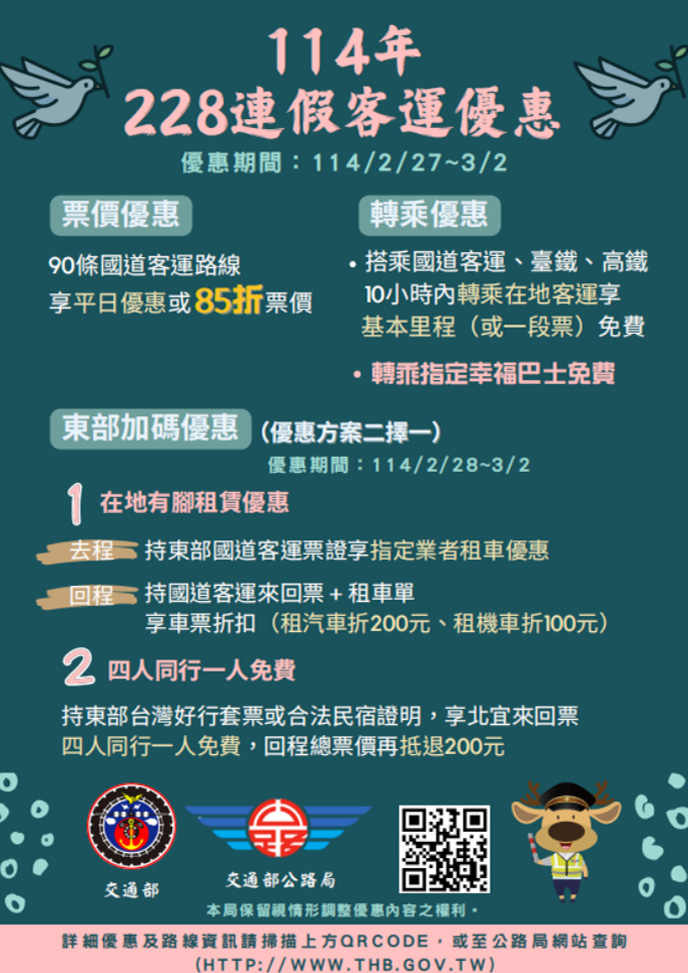 228連假善用公運免雍塞  東部轉乘優惠3月2日截止